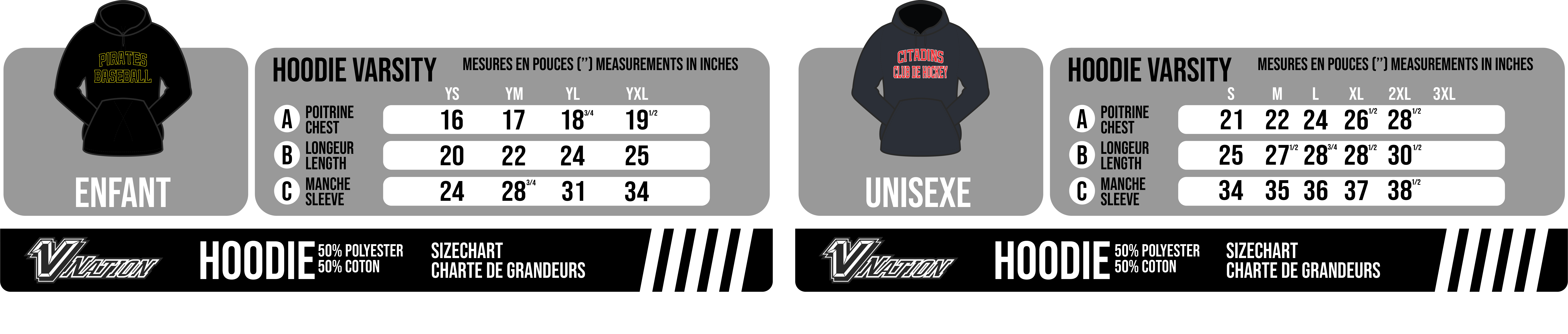 size chart 2023 hoodie varsity